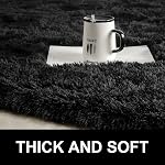 LOCHAS Ultra Doucement enfants Rugs de chambre Mat moderne Shaggy zone Rugs décoration maison 2.6' x 5.3', noir