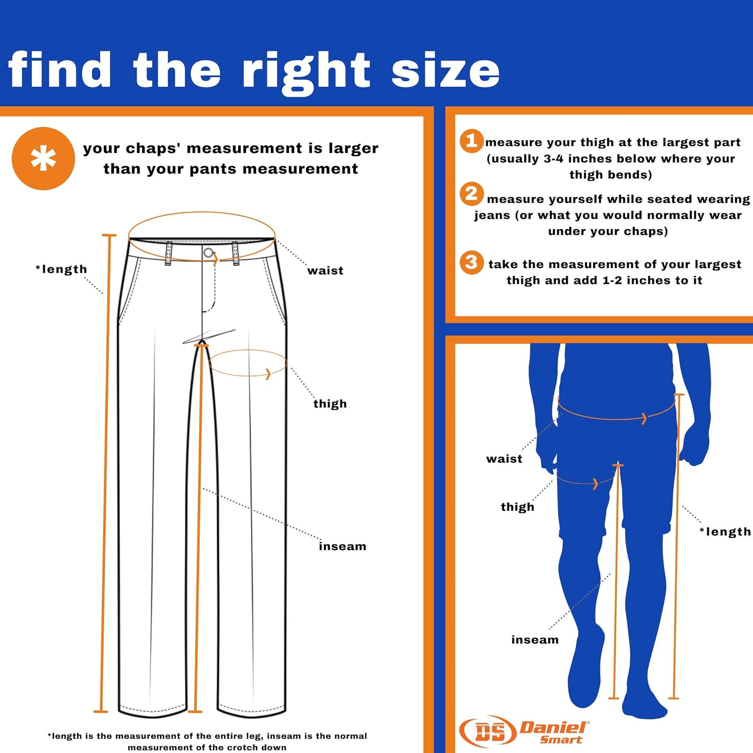 Daniel Smart Motorcycle Leather Chaps – All Season Unisex Biker Pant with Customizable fit and Carry Pockets : Automotive