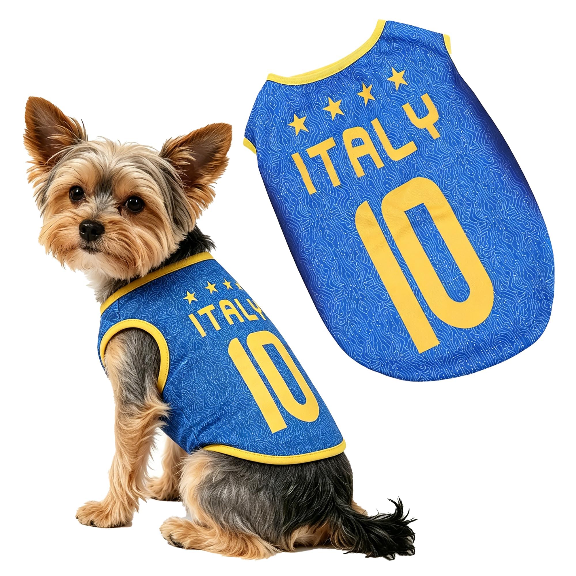 Pets Football Jersey Sports Soccer National Team Vest Cat Summer Cool Clothes Apparel Breathable Sports Costume for Dogs Dog Jersey (ITA, M)