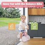 allobebe Baby Balance Bike, Cute Toddler Bikes 12-36 Months Gifts for 1 Year Old Girl Bike to Train Baby from Standing to Running with Adjustable Seat Silent & Soft 3 Wheels