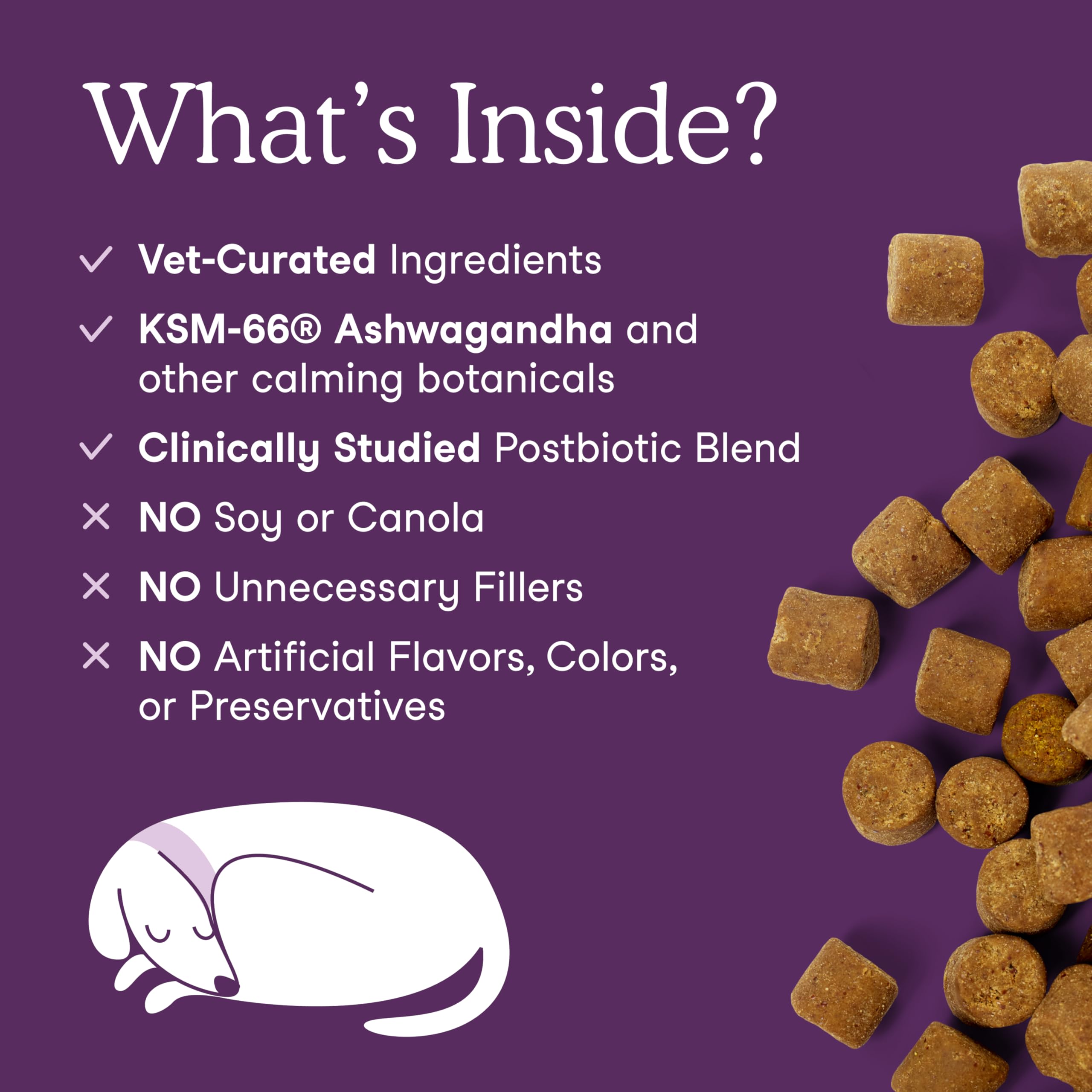 Fera Pets Dog Calming Chews - Helps Manage Everyday Stress & Separation - Promotes Relaxation - Ashwagandha & Priome® Mental Wellbeing Postbiotic Blend - 90 Soft Chews - image 3