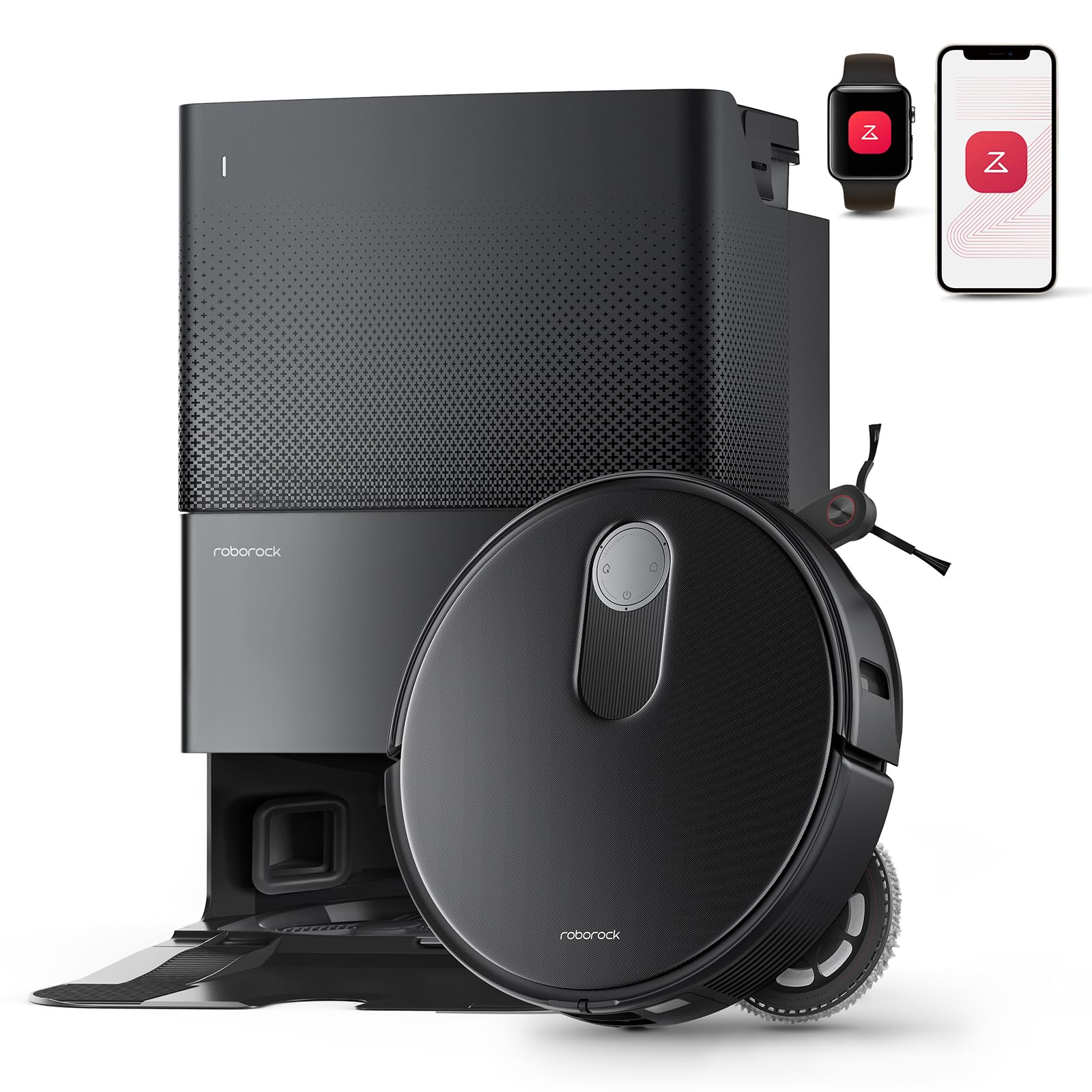 roborock Qrevo Slim Saugroboter mit Wischfunktion – 8,2 cm Ultra-Slim Design, StarSight 3D ToF Navigation, 11,000Pa HyperForce Saugleistung, 8-in-1 Dock, FlexiArm Seitenbürste