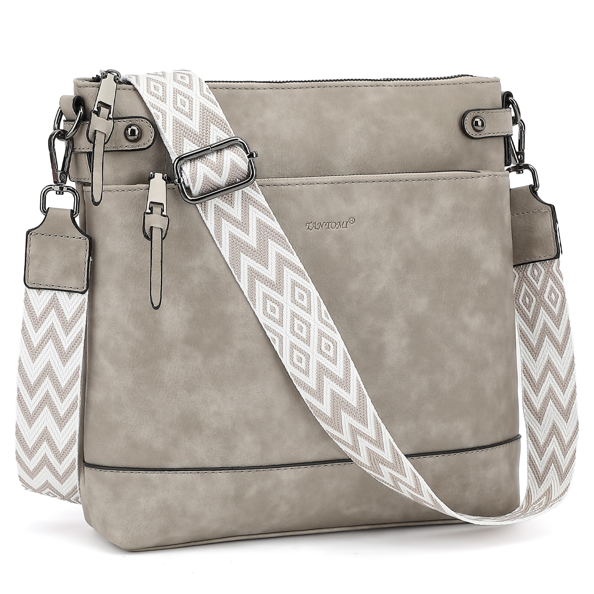 TANTOMI Umhängetasche Damen, Handtasche Damen Mittelgroß Schultertasche Tasche Damen PU Leder Mittelgroß mit 6 Kartenfächern
