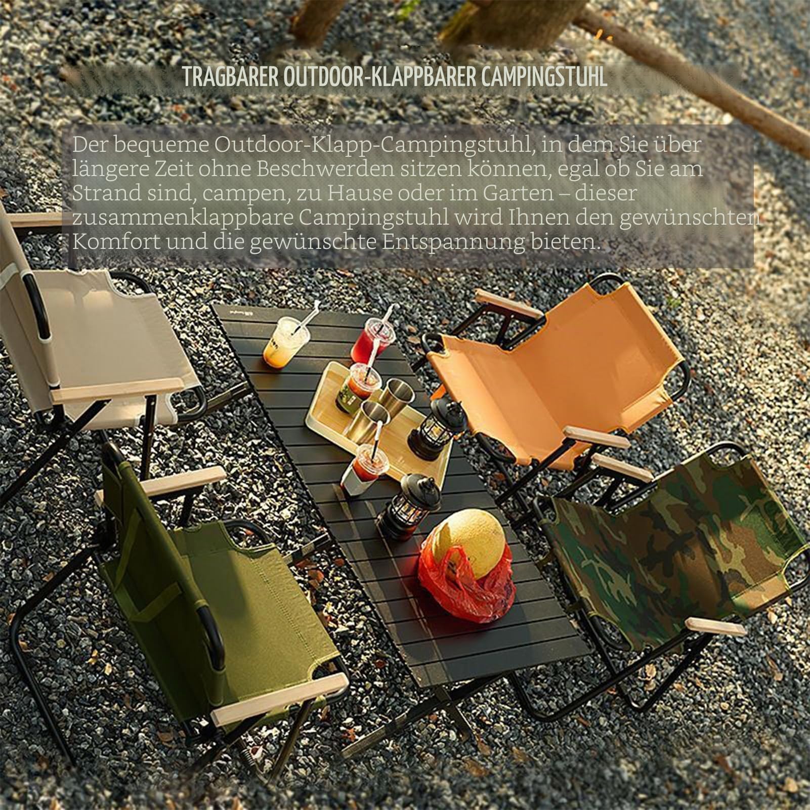 Campingstuhl Faltbar, Klappstuhl Faltstuhl Camping, Campingstuhl 2er Set, Anglerstuhl mit Armlehnen, Faltbare CampingstüHle Gartenstuhl für Angeln Picknick Wandern, Tragfähigkeit 200kg