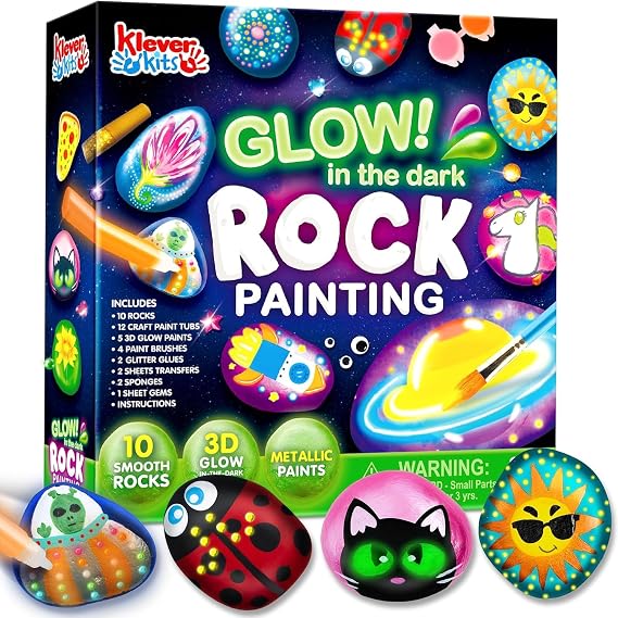 JOYIN Kit de Peinture sur Galets Phosphorescents et Pierres Naturelles