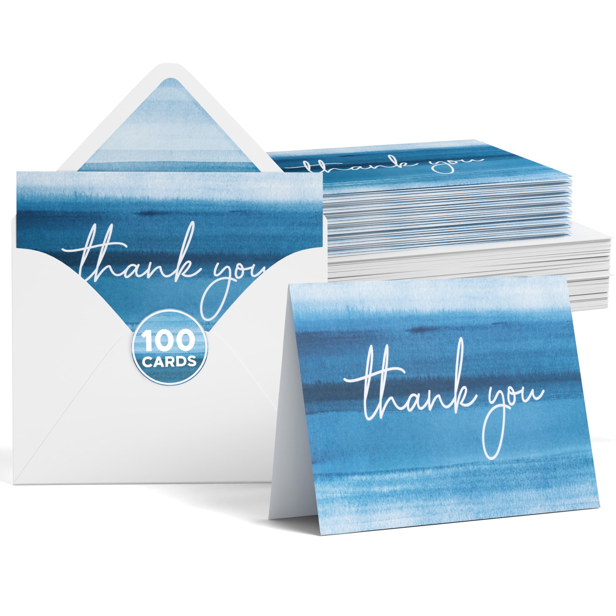 100 Pack Thank You Cards With Gold Heart Design – 3.5x2 Inch, All Occasions