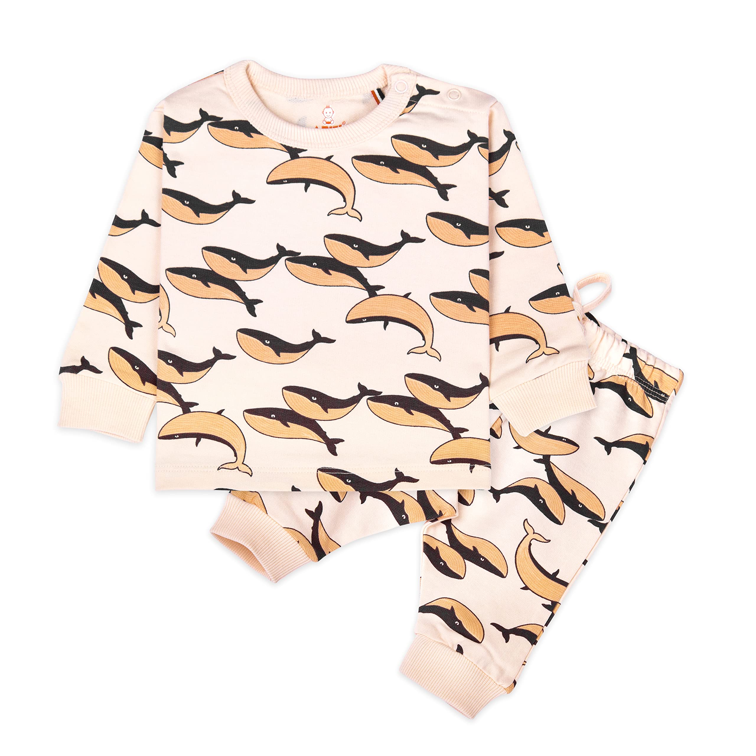 Real Basics Cotton Fleece Clothing Sets for Boys & Girls - Unisex Winter Clothing Sets Full Sleeve T-Shirt & Pant (Pewh AOP_3-4 Years) (B0CVV3JL5J) Amazon Price History, Amazon Price Tracker