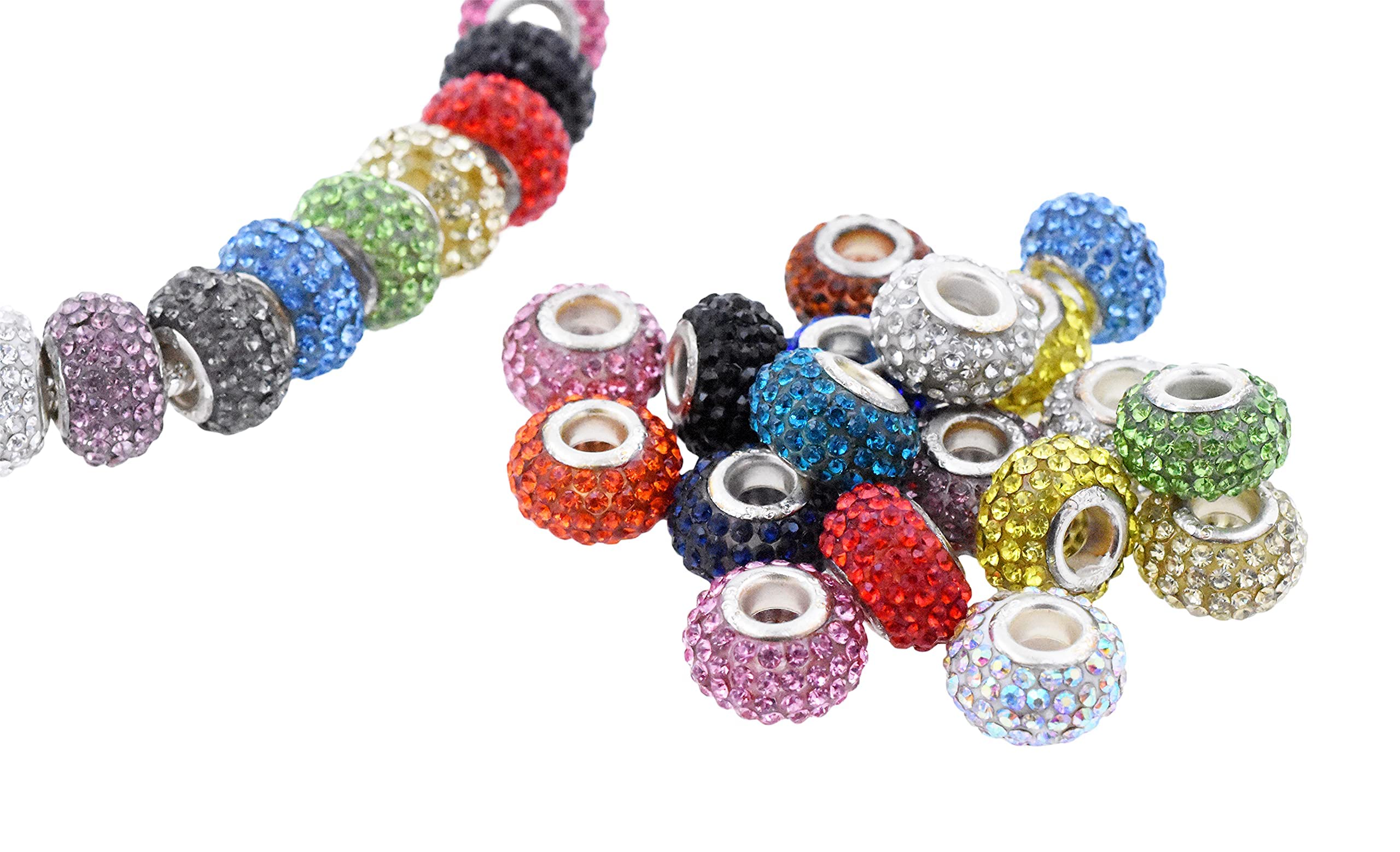 PandaHall- 100pcs Perles en Verre Europeenne 15x10mm