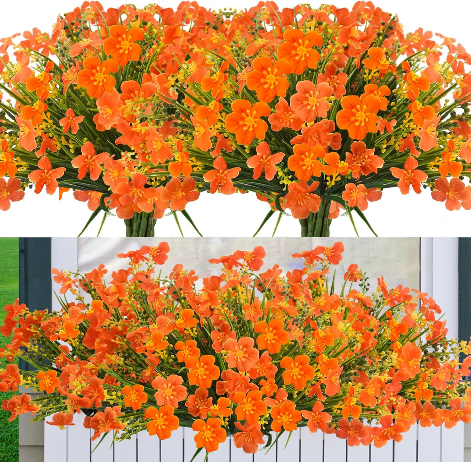Ruidazon 16 Pcs Artificial Fall Flowers for Outdoors, UV