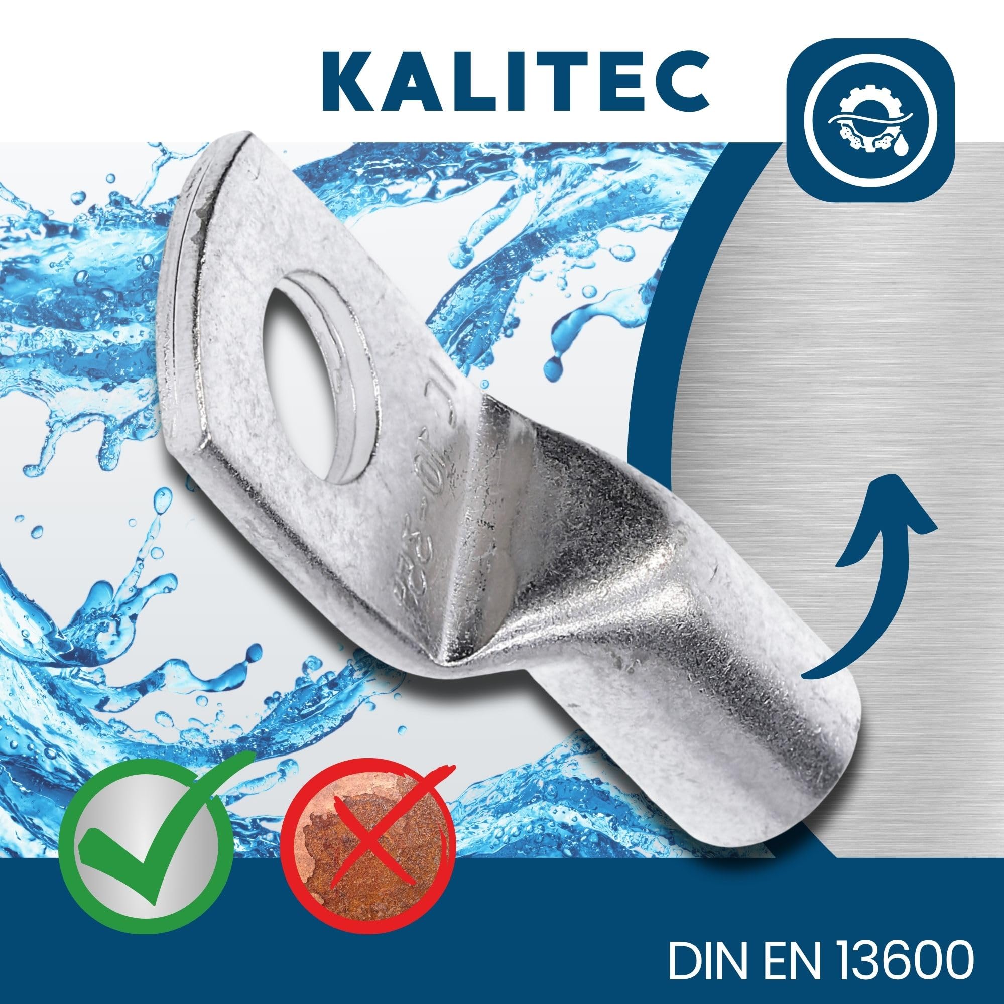 Kalitec HR35-10 - 10 capicorda tubolari commerciali, 35 mm² M10, senza foro di vista, made in Germany
