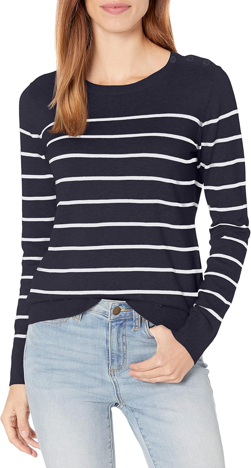 Suéter Nautica para mujer, manga larga, 100% algodón, cuello