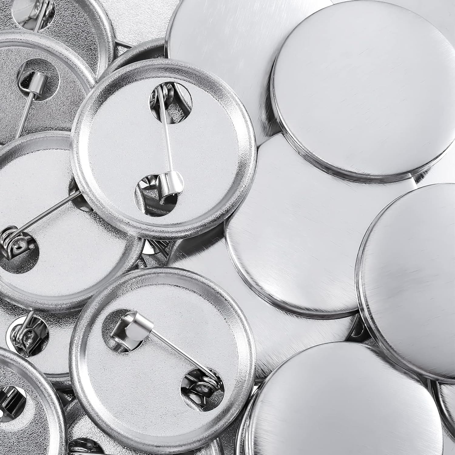 200 accesorios para hacer botones en blanco para máquina de hacer botones, 58 mm, pin redondo para insignia, parte trasera de plástico, lámina transparente y papel en blanco, 58 mm