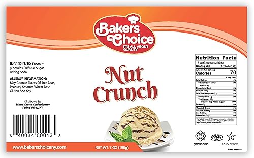 Miniatura 3 de Cobertura crujiente de coco  Gránulos de coco para aderezos de helado de helado  7 onzas  Sin lácteos, Kosher  Baker's Choice