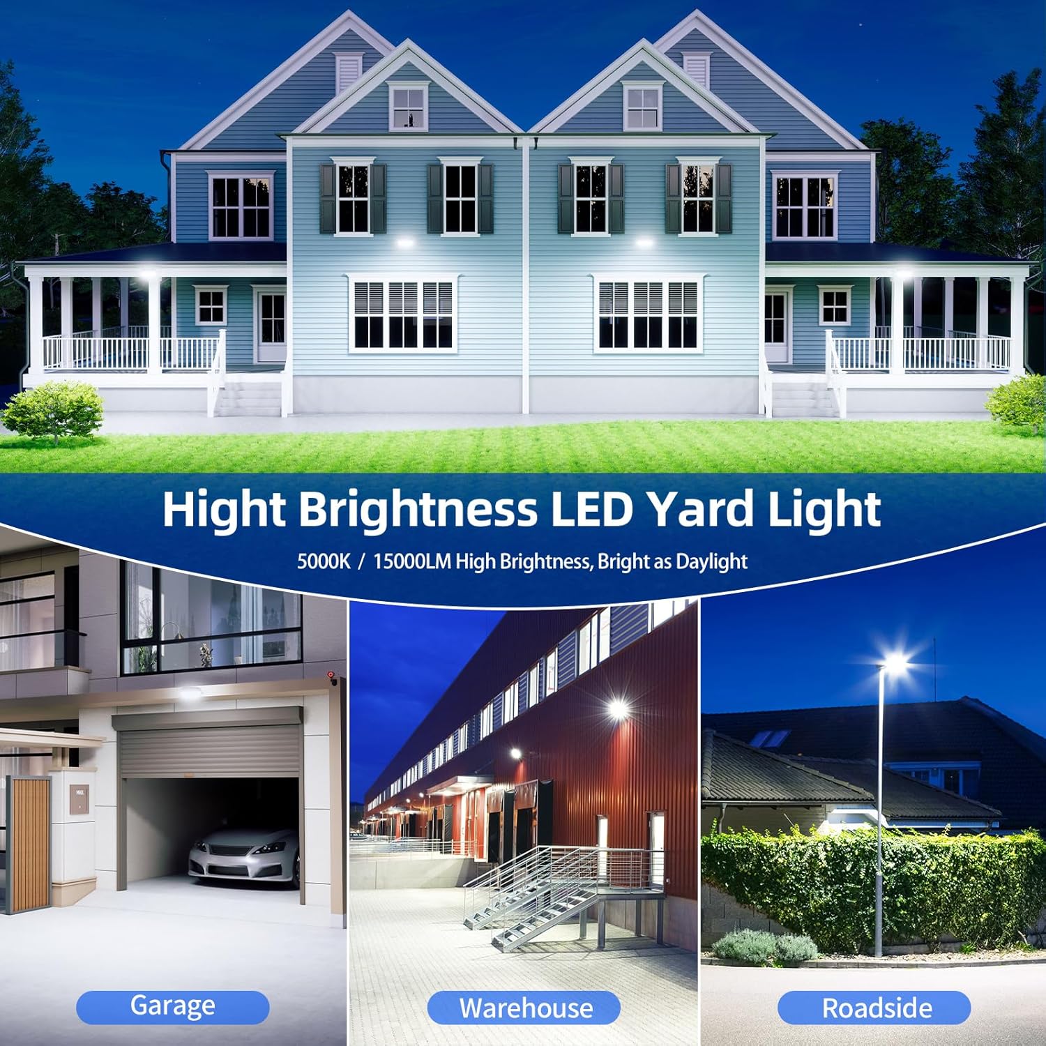 100W LED Barn Light 15000LM with Dusk to Dawn Photocell, ETL Listed, 5000K Daylight Yard Area Light, IP65 Waterproof Security Area Light for Farmhouse/Garage/Yard, AC100-277V