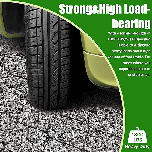 Miniatura 4 de Rejilla de tierra de grava de 2 pulgadas de grosor, 6.5 pies x 16.5 pies, rejillas de estabilización de rejilla geográfica, rejilla de retención de