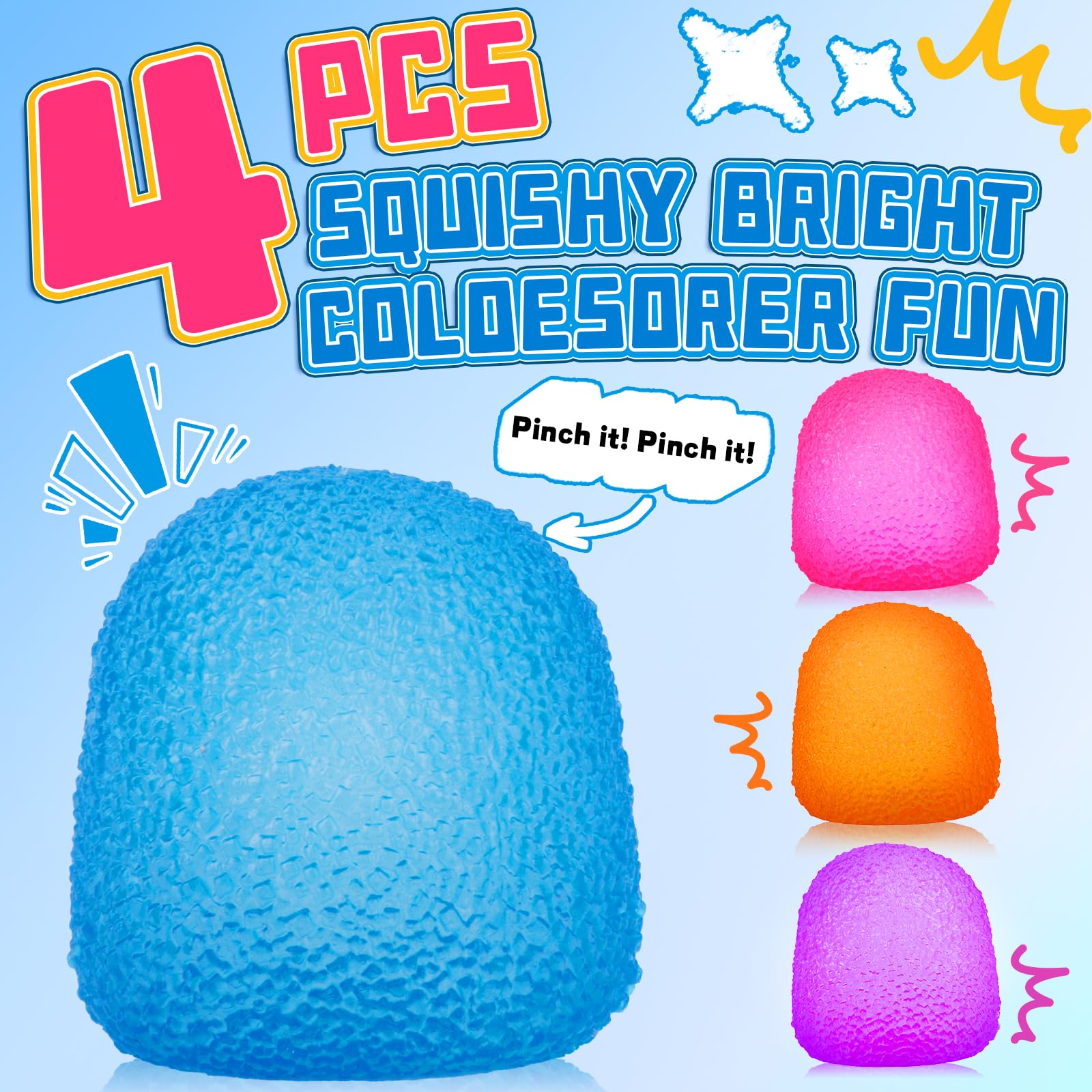 4Pcs Textured Stress Balls for Autism Squishy Doh Fidget Toys - Image 3