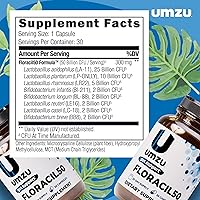 Vista 3 de Probiótico diario Floracil 50 para mejorar problemas digestivos, urinarios, de colon e inmunes, 50 mil millones de UFC por cápsula, 8 cepas