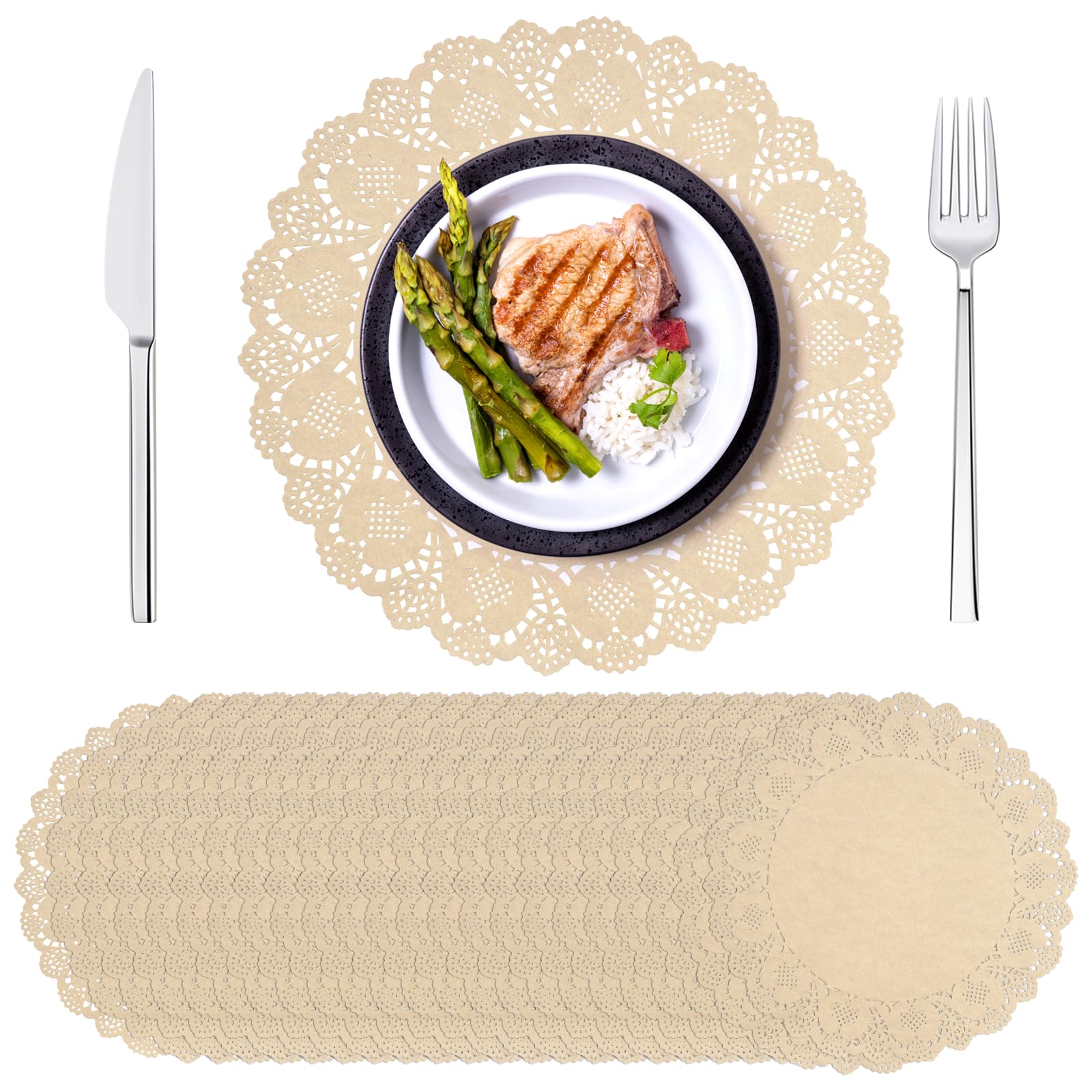 Napperons en papier dentelle de 34,3 cm pour plateaux à desserts de fête, lot de 100