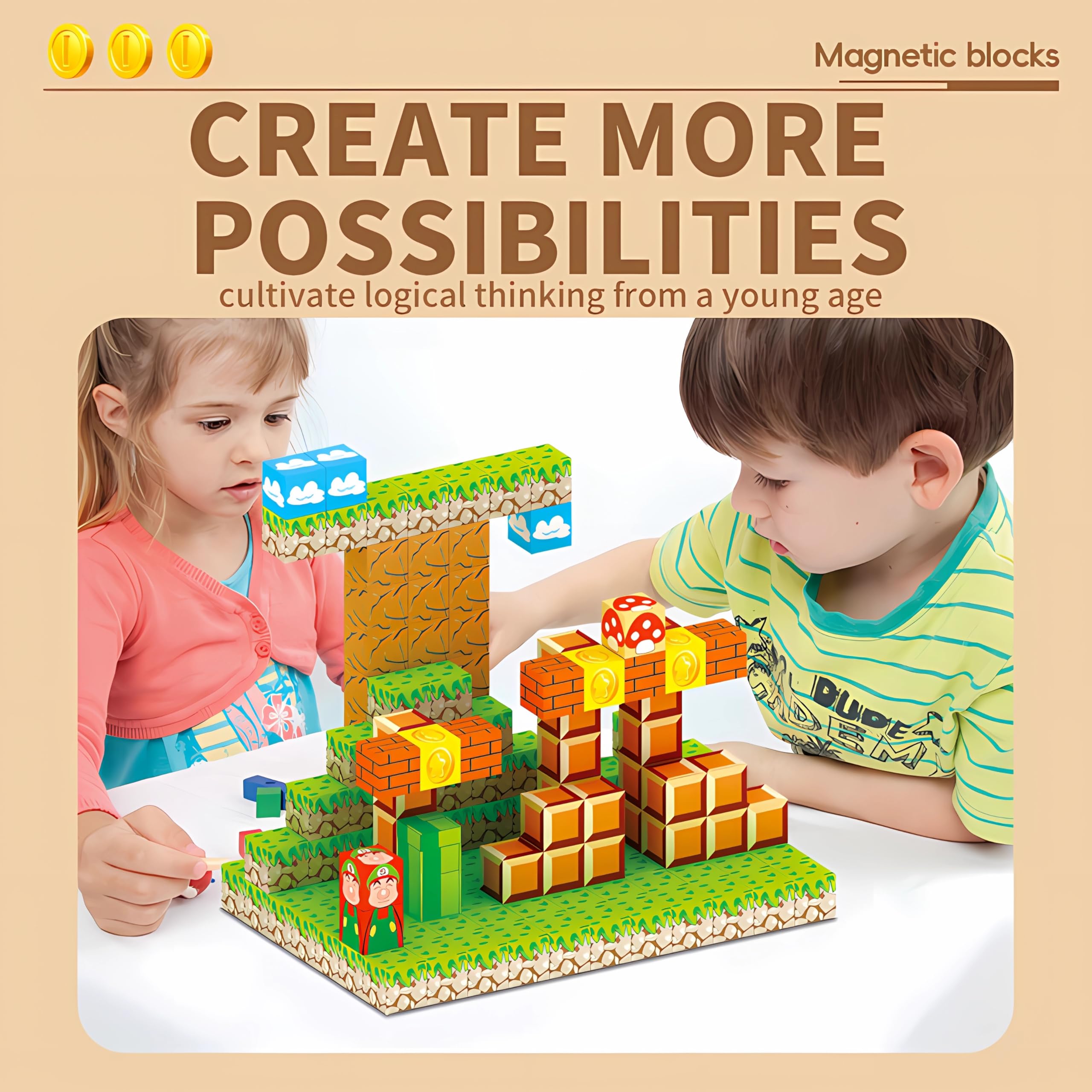 Azulejos Magnéticos Para Niños, Bloques Magnéticos, Juguetes Magnéticos, Juego De Construcción
