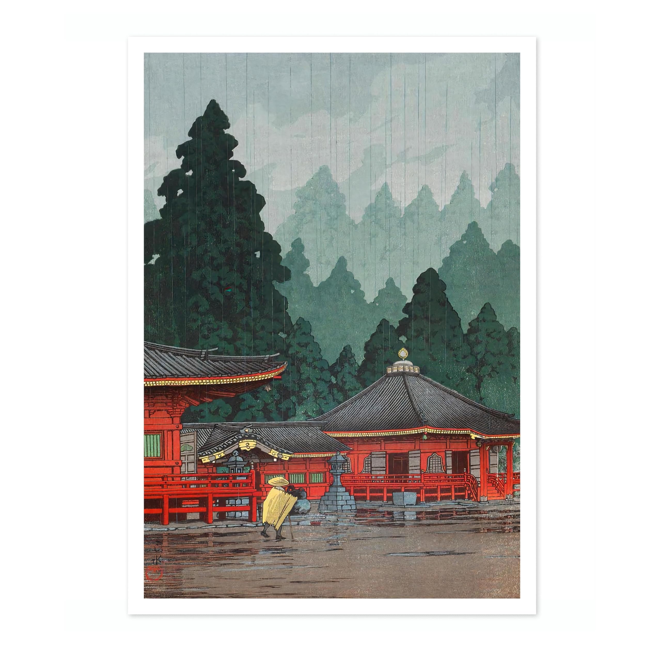 Futatsu Hall At Nikko Kawase Hasui Poster, Japanese Woodblock Ukiyo-E Print, Vintage Art Picture Painting Wall Art Exhibition, Archival Matte, A1 (Print Only) - 84.1x59.4cm — image 1
