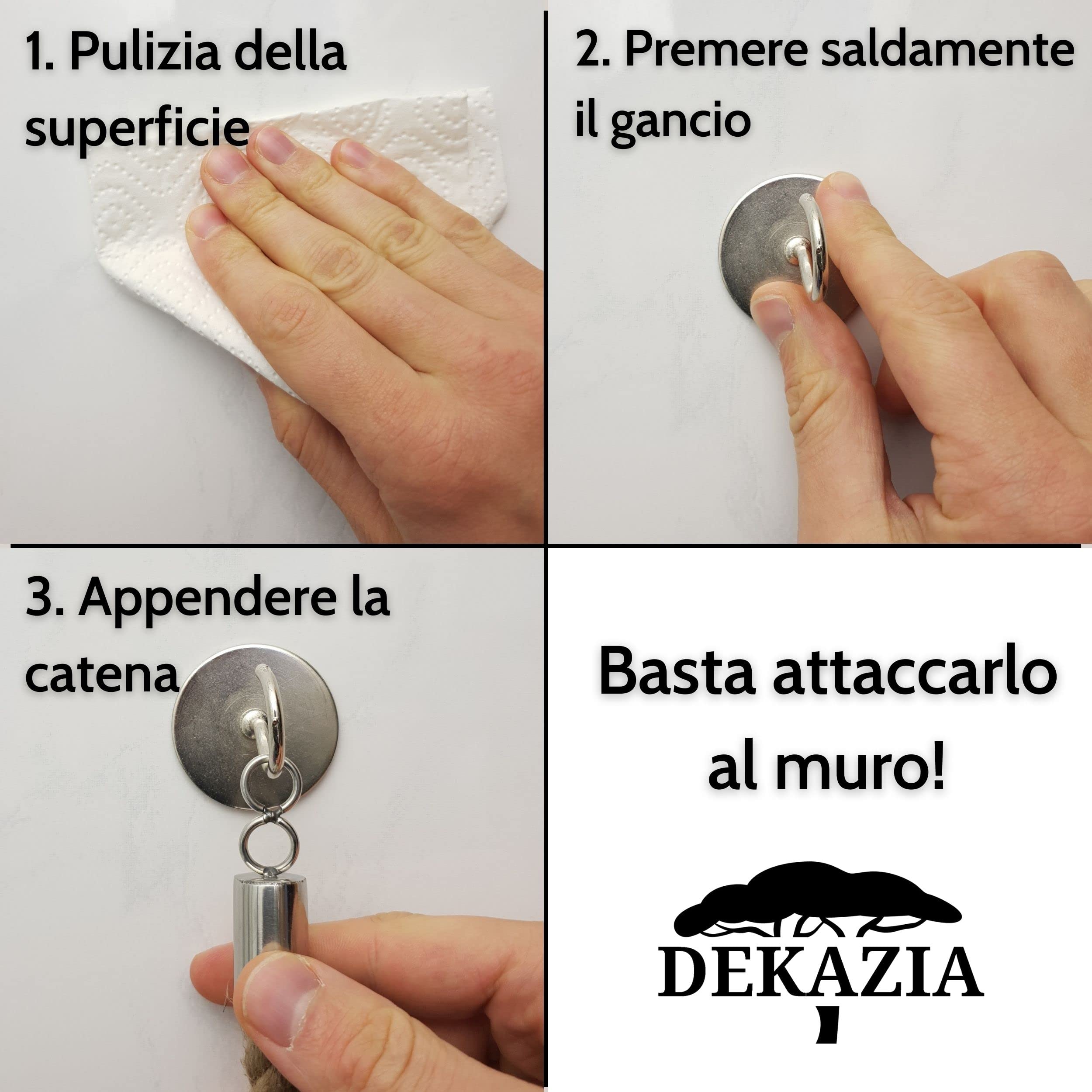 DEKAZIA® Portarotolo da Cucina in Legno con Corda Juta | Supporto Carta Cucina a Muro con Viti | Portascottex Parete Rustico