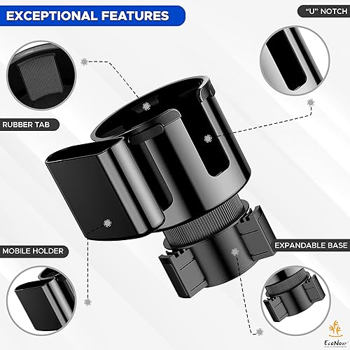Miniatura 7 de Econour Expansor de portavasos para automóvil  Se adapta a Hydro Flasks, Yeti, Nalgene y botella de agua grande (32 40 onzas)  Soporte para teléfono