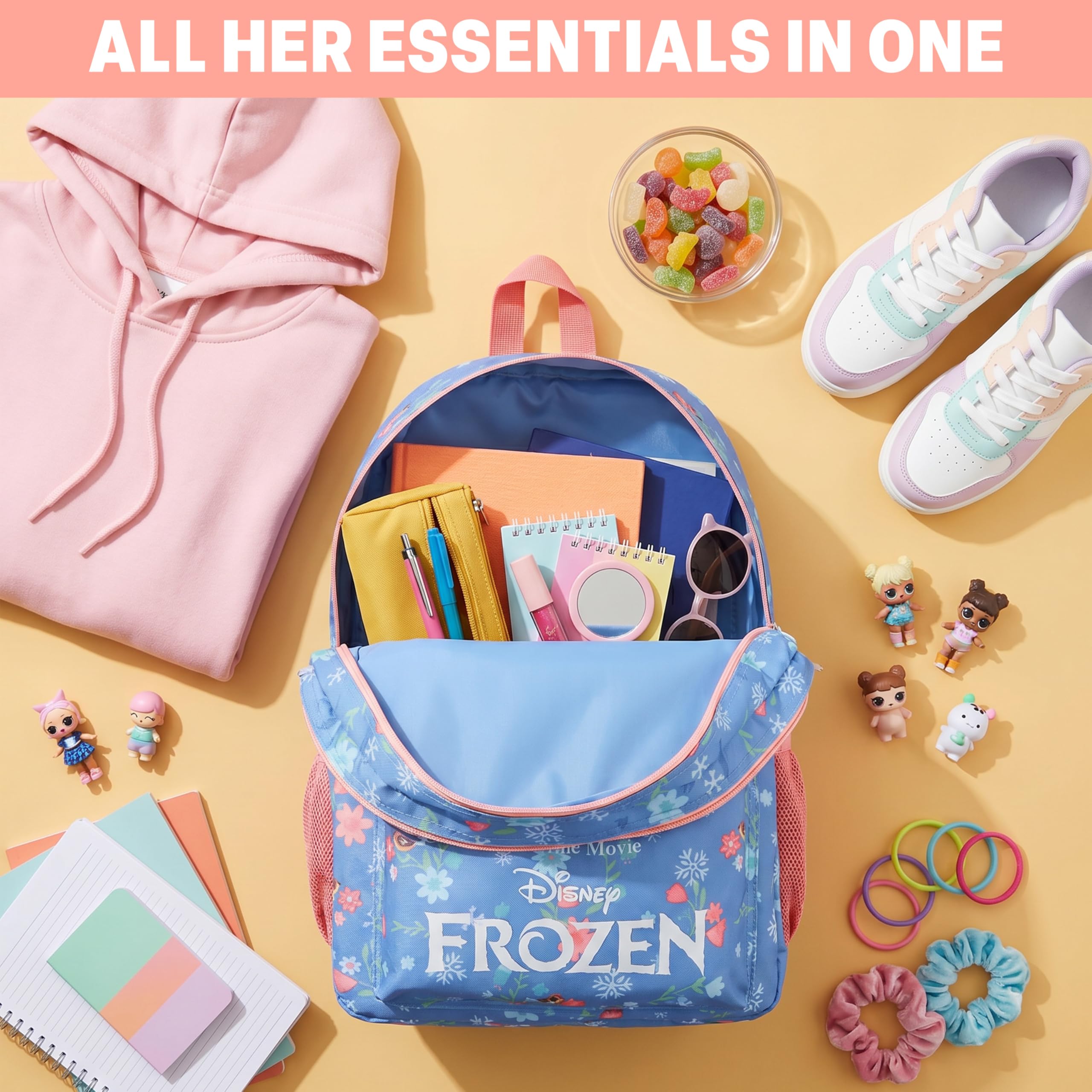 Get Trend Disney Reine des Neiges Sac a Dos Fille, Bretelle Réglable et Fermeture Eclair Cartable Enfant Sport ou Voyage, Cadeau Fille (Violet Frozen)