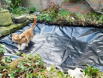 Pond Liner Black Fish Pond Liner Impermeable Garden Pond Membrane 7x10feet 10x13feet Waterproof Garden Fountain Liner 20x23feet HDPE Flexible Pond Lining for Backyard Waterfall Pond Underlayment