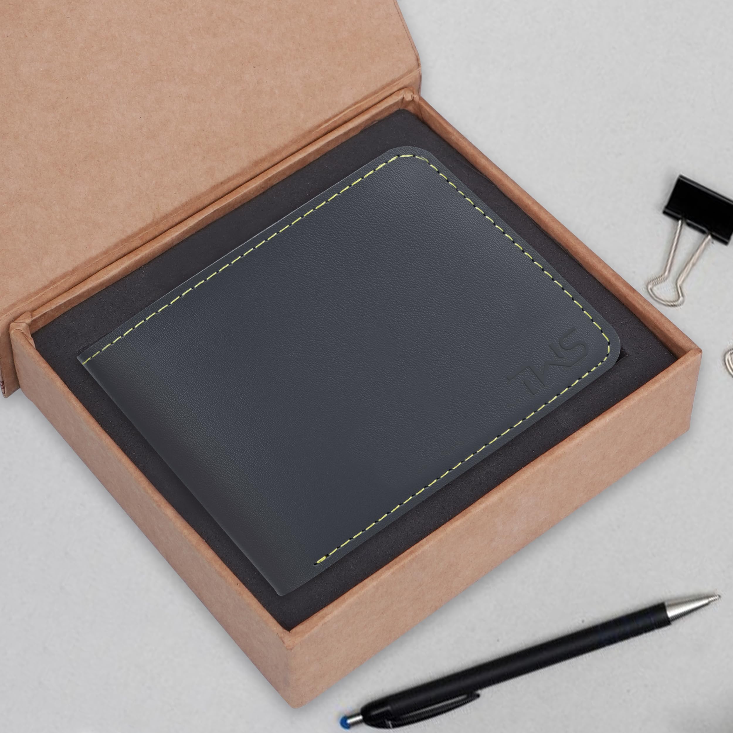 The Wallet Store Vegan Leather Wallet For Men - Grey