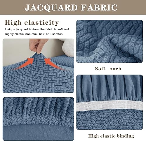 Miniatura 4 de Jin Le Fundas de cojín elásticas individuales para sofá, fundas de cojín de asiento de sofá, fundas de sofá de tela jacquard con textura suave con