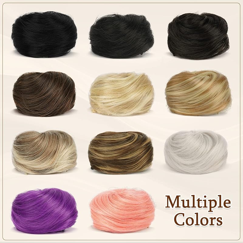 Sofeiyan set 2 bucăți extensii coc cu mini clemă, chignon tip gogoașă, accesoriu de păr sintetic, culoarea 613/60#, pentru femei