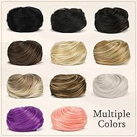 Vista 6 de SOFEIYAN 2 piezas de clip de pinza mini en extensiones de moño de cabello con orejas de gato desordenadas, accesorio de peluca de dona sintética