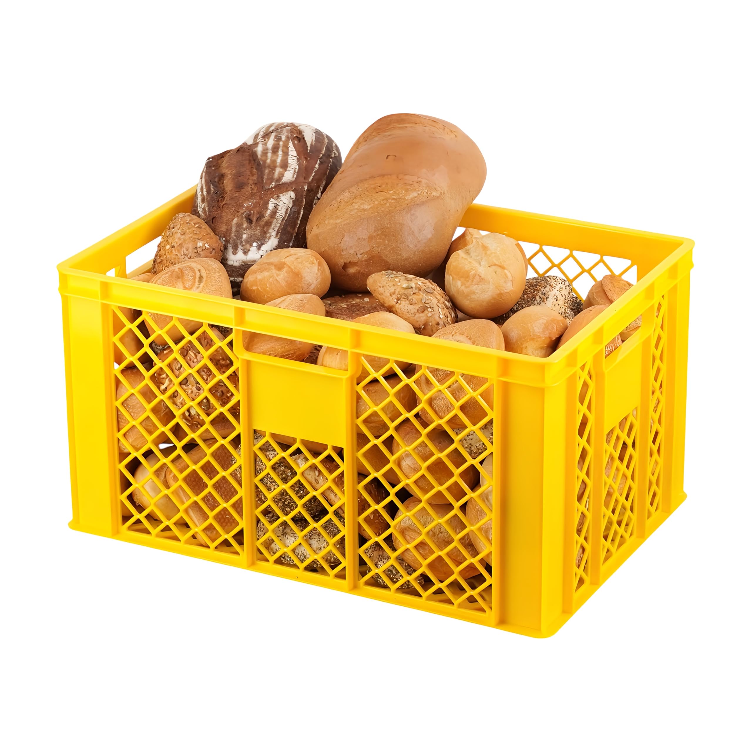 Logiplast 4 Stück Bäckerkisten Brotkisten 600 x 400 x 320 mm in gelb