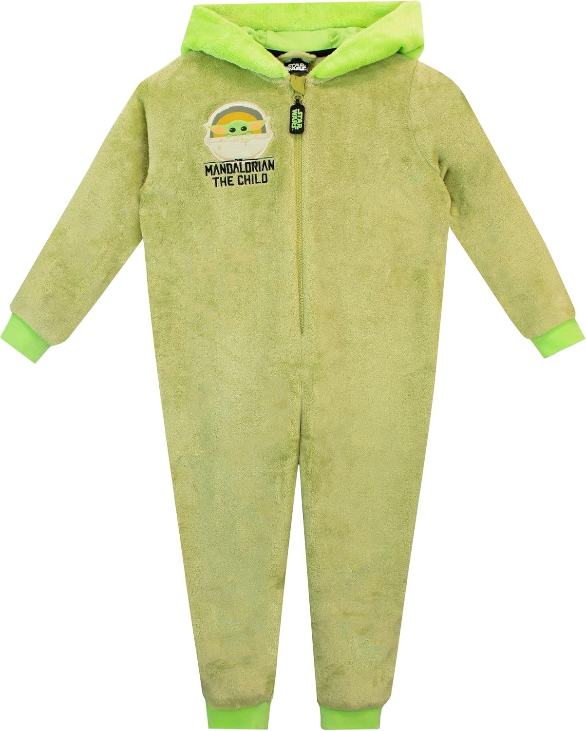 STAR WARS Boys' The Mandalorian Grogu Fleece Onesie Nightwear For Kids Green 7