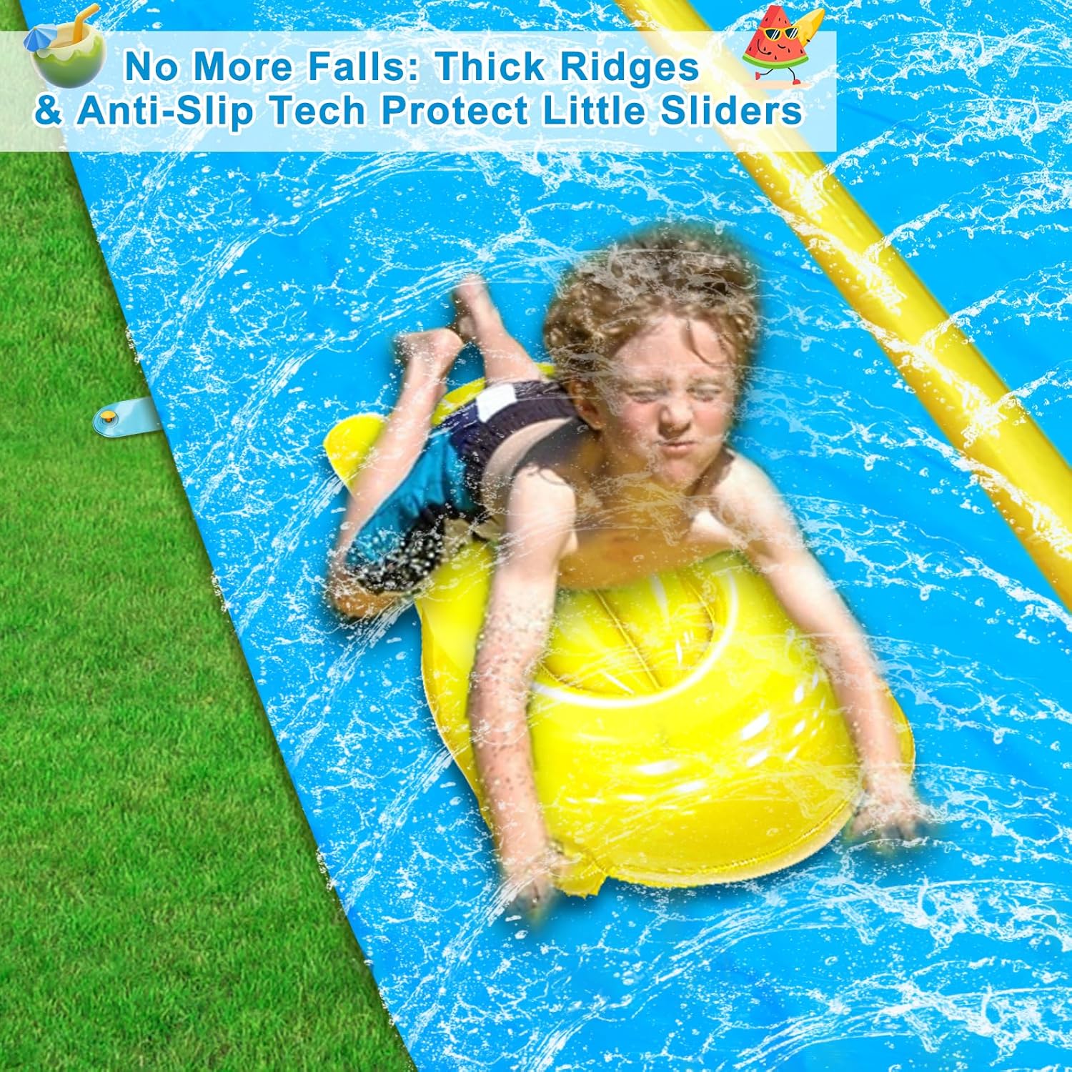 iGeeKid 45Ft Huge Slip and Water Slide with Sprinkler, Heavy Duty Lawn Waterslide for Kids Adults, Extra Long Double Lane Water Toys n Slides with 2 Bodyboards Backyard Lawn Summer Outdoor Water Toys