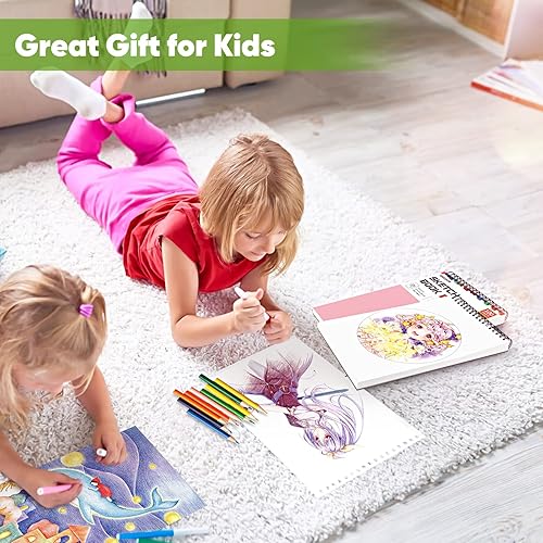 Miniatura 93 de Soucolor - Cuaderno de bocetos de 9 x 12 pulgadas, paquete de 1 de 100 hojas, encuadernado en espiral, libre de ácido (68 libras/100 g/m²), bloc