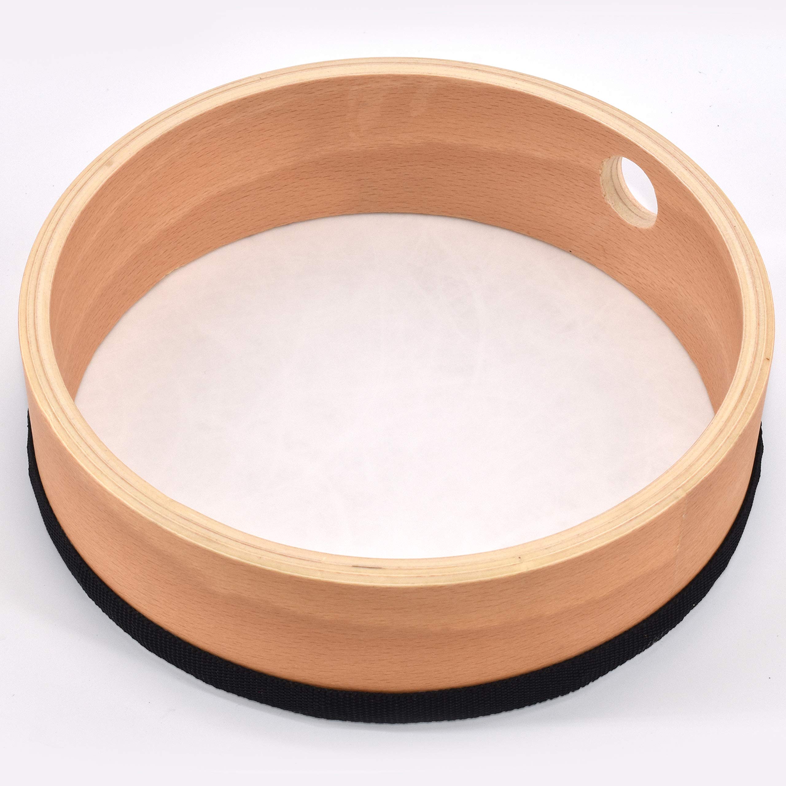 Juego de tambor de mano (4 piezas, instrumentos musicales de madera, diámetro: 15, 20, 25, 30 cm, robusto diseño laminado, instrumento musical a partir de 10 años), color marrón