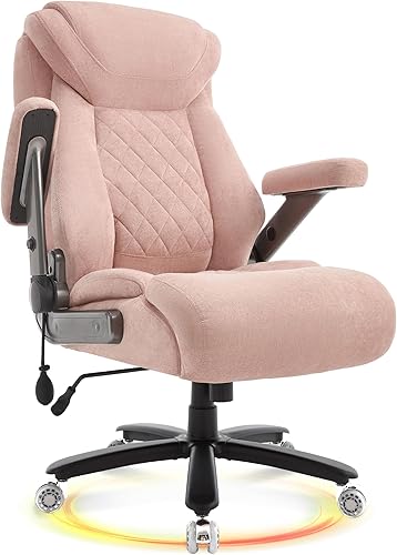 Silla de oficina de tela grande y alta de 650 libras para personas pesadas, reposabrazos 5D para silla de oficina ejecutiva grande y resistente,