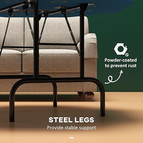 Miniatura 7 de Soozier Mesa de póquer plegable de 47 pulgadas, octágono, mesa de póquer Blackjack Texas Holdem para 8 jugadores con bandeja de fichas y portavasos,