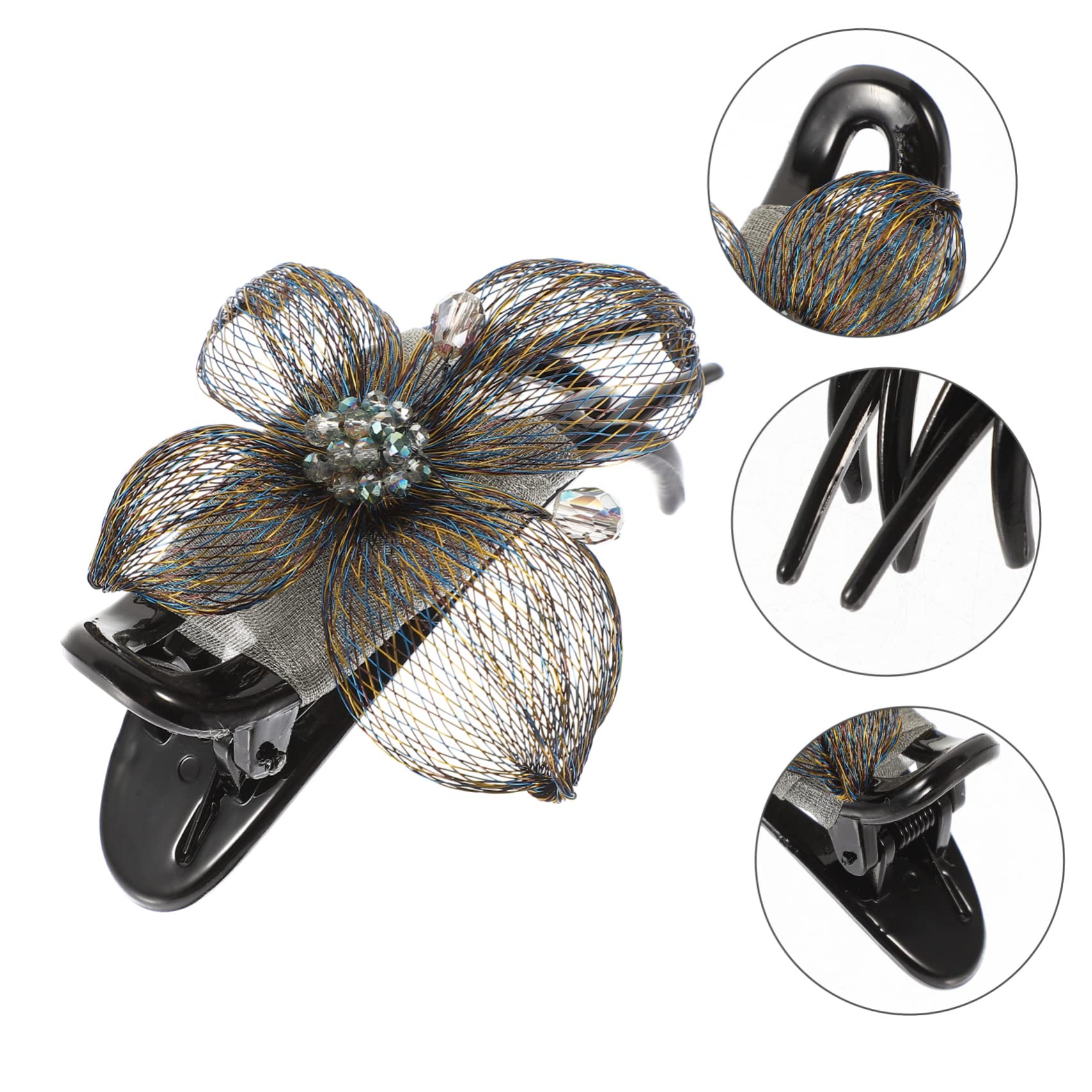 Beaupretty 4 Piezas horquilla pinzas para el cabello francés para cabello grueso joyas para el cabello pasadores de pelo accesorios pelo mujer pinzas para el cabello decorativas clip francés