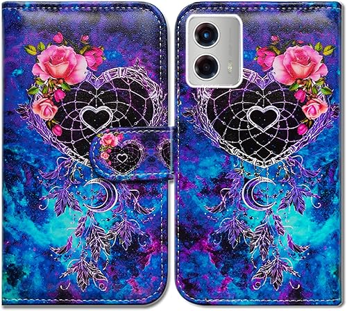 Bcov Funda para Moto G 5G 2023, atrapasueños de cuero con tapa y ranura para tarjetas, soporte para Motorola Moto G 5G 2023