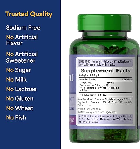 Miniatura 5 de Puritan s Pride Bilberry 1000mg-180softgels