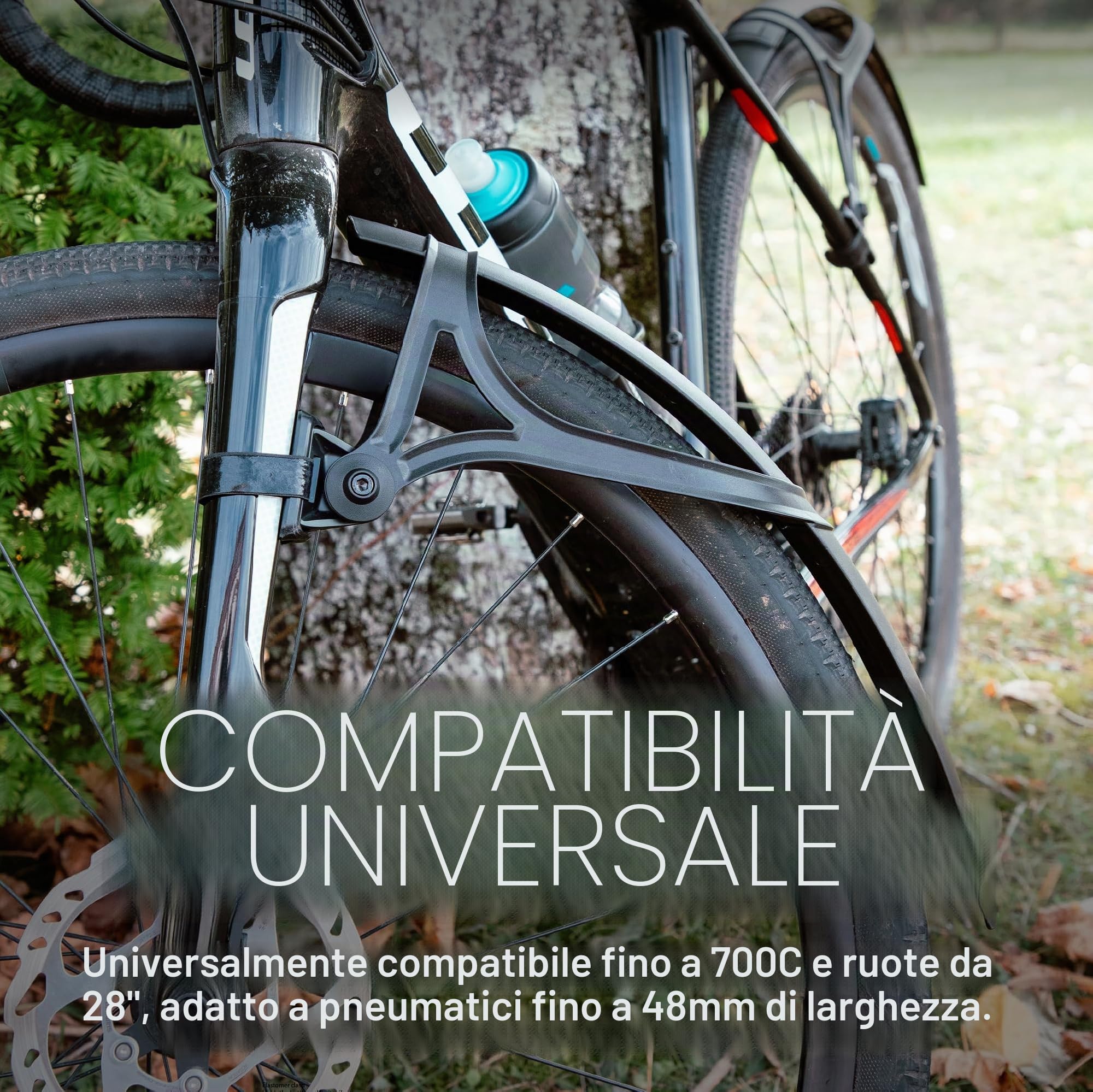 ZEFAL Shield G50 - Parafanghi Bici Gravel - Set di Parafanghi Bici 28 Anteriori e Posteriori per Bici Gravel - Parafango Gravel da 28 pollici - Made in France