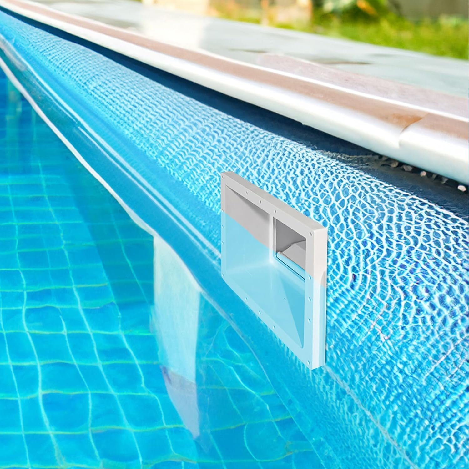Hayward Auto-Skim installed in an in-ground pool, close up