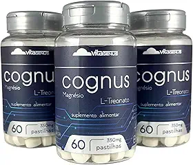 Kit 3x Magnésio L-Treonato 60 Comprimidos Magnésio Treonato Suplemento Mineral Alta Pureza VitaGenus