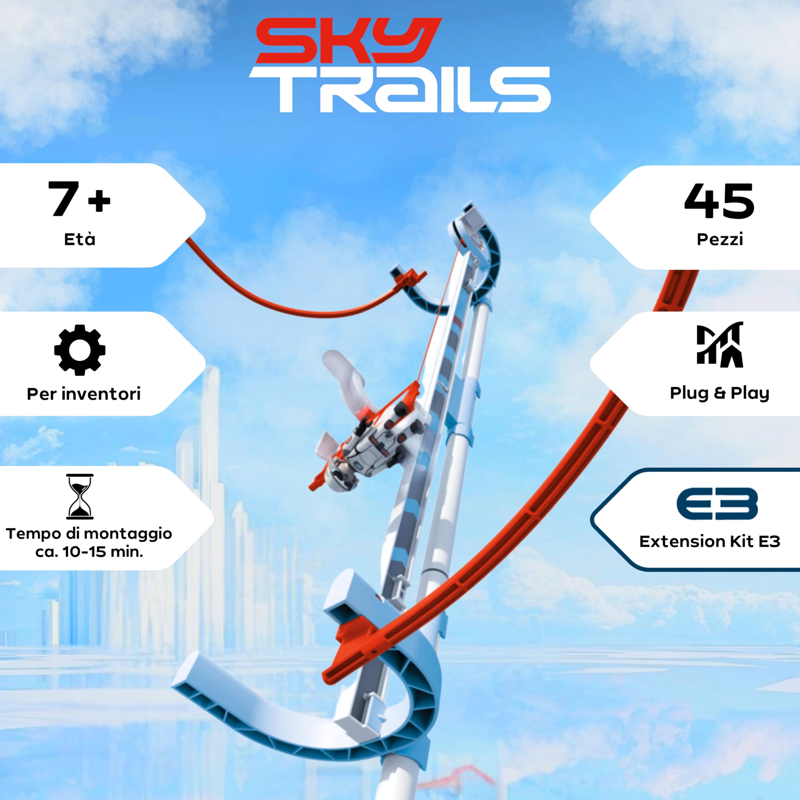 Sky Trails | Air Lift | Gioco di costruzione per altezze e percorsi emozionanti | Costruisci, decolla e vivi emozionanti avventure | Regalo perfetto per bambini dai 7 anni in su | 71970