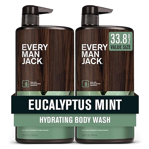 Every Man Jack Eucalyptus Mint - Gel de baño hidratante para hombre para todo tipo de piel, limpia, nutre e hidrata la piel con ingredientes
