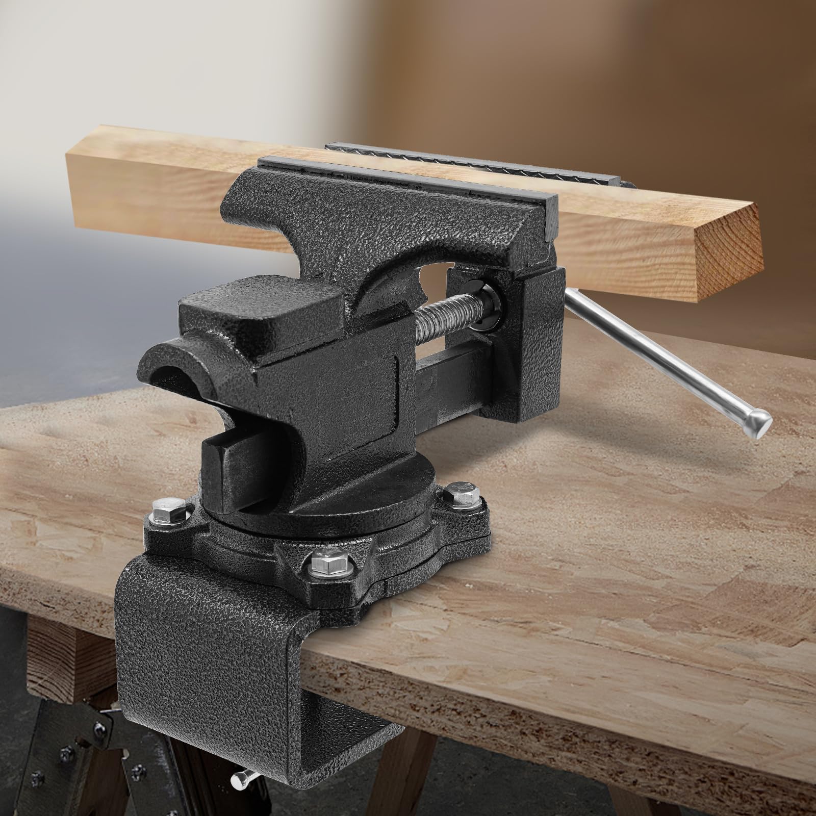 Étau de table rotatif à 270° - Ouverture de 115 mm - 2 en 1 - Multifonction - Pour le travail du bois