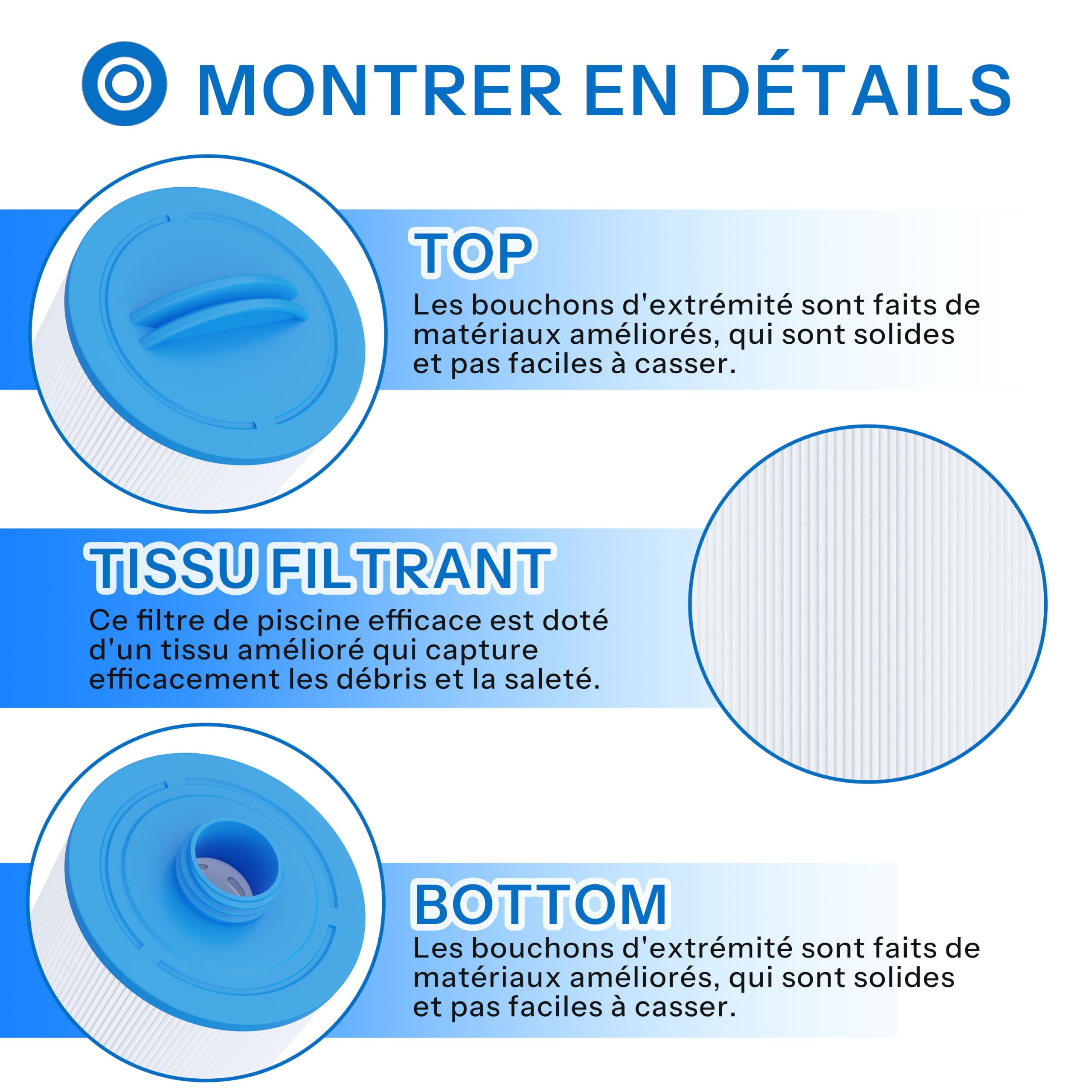 Cartucho de filtro para spa (compatible con Jacuzzi® 6000-383, 2 unidades) | Sustituye a Jacuzzi 6000-383, J300, J400, 6CH-960, PJE60-TL, FC-2800, SC702, 60521, JP60