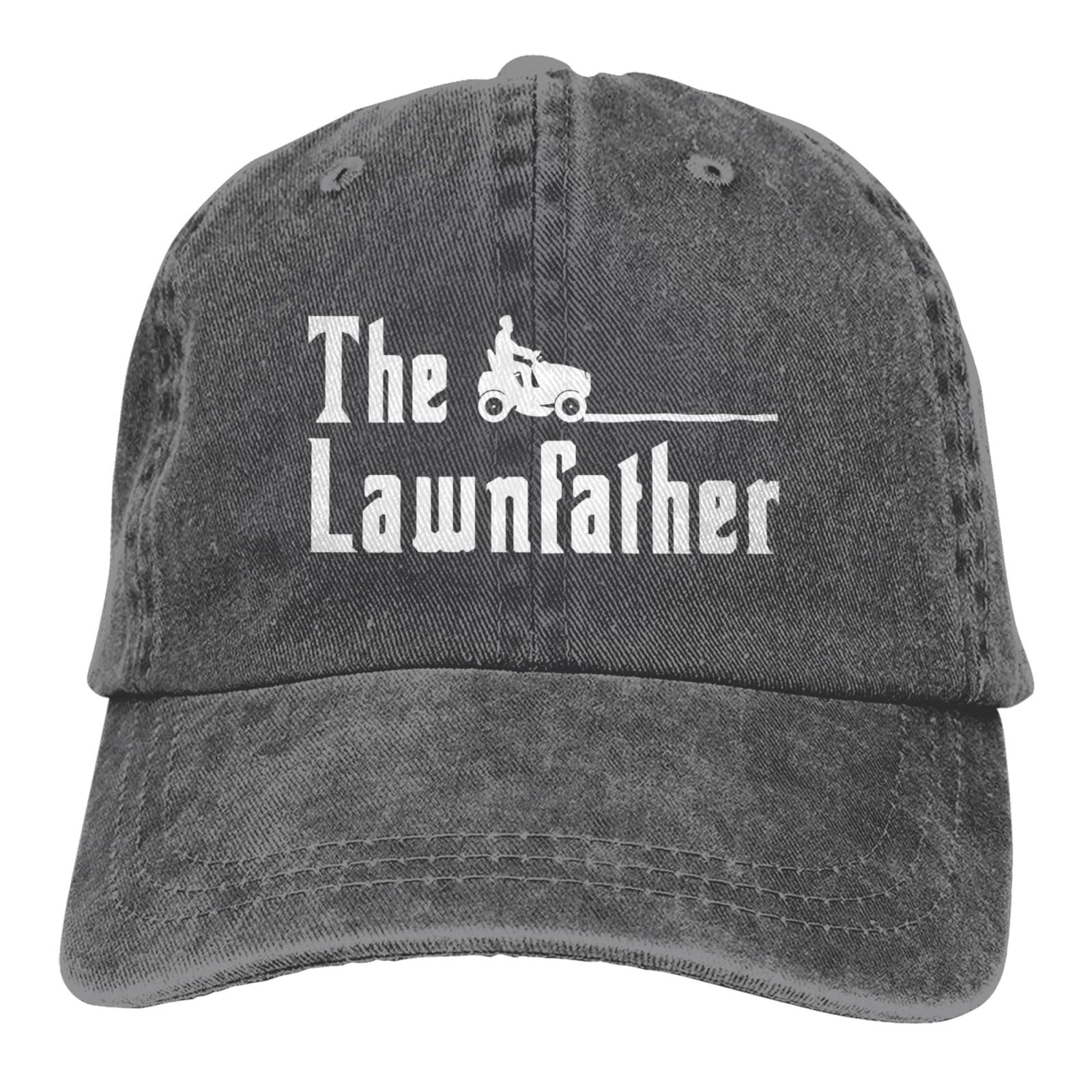 ACEPrints Lawn Mowing Hat Funny Distressed Denim Baseball Cap Vintage Trucker Hats Men Women